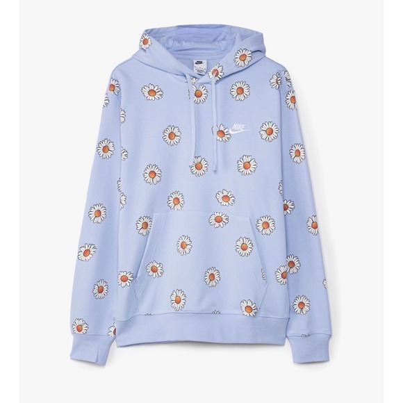 Nike Other - Nike French Terry Pullover Hoodie light blue‎ daisy pattern Size Small